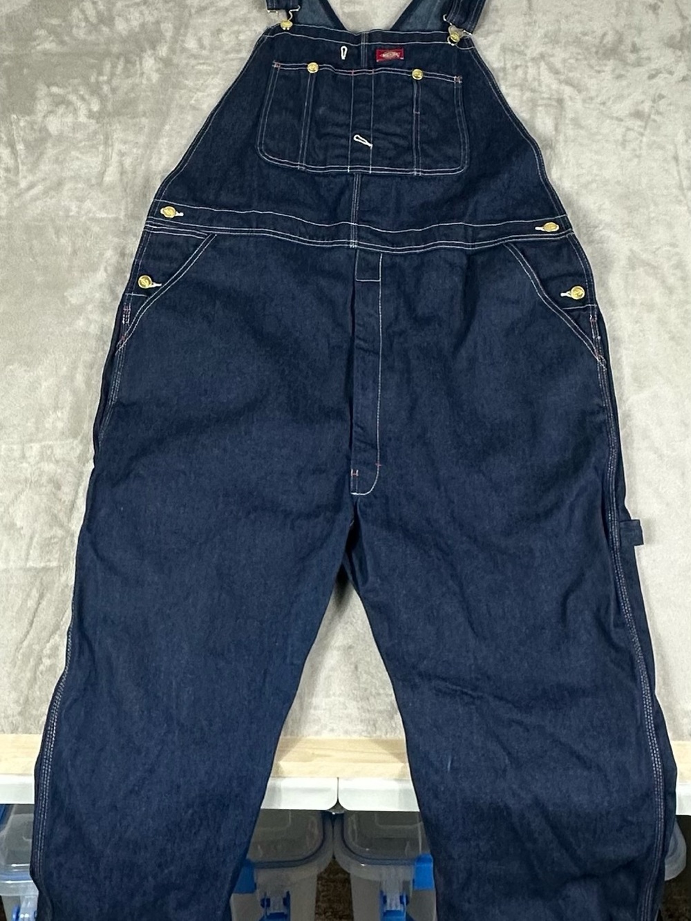 Dickies Dark Blue Relaxed Denim Overalls
